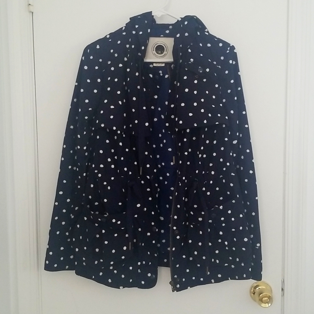 Anthropologie Daughters Of The Liberation Blue/White Polka Dot Jacket